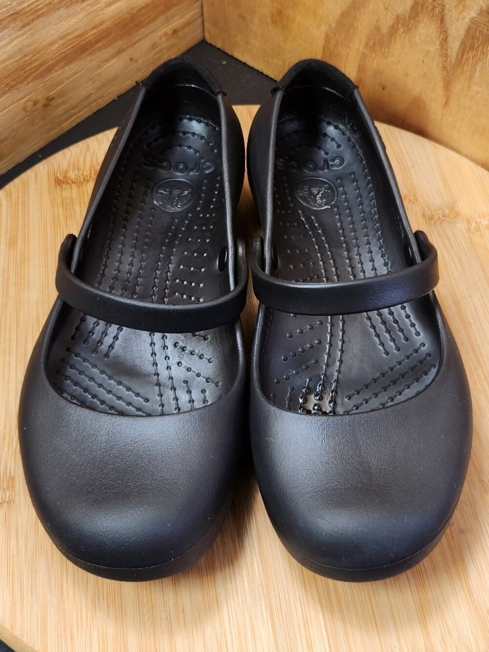 Crocs Alice Work Womens Black Mary Jane Ballet Flat Shoes Size 8 - Picture 3 of 9